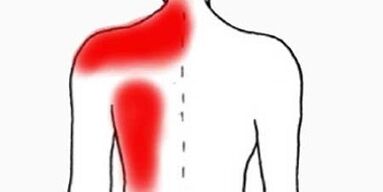 Dor baixo o omóplato esquerdo por detrás